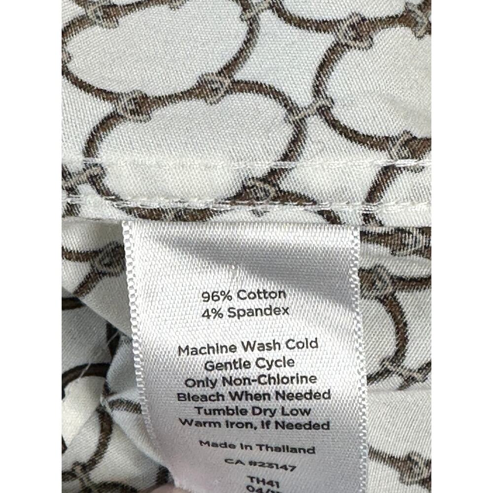 Talbots White Wrinkle Resistant Button-Up Brown B… - image 5